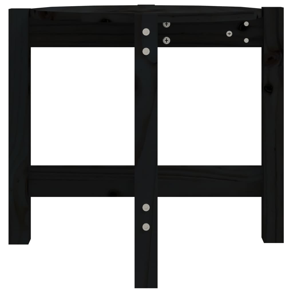 vidaXL Soffbord svart Ø 52,5x45 cm massiv furu