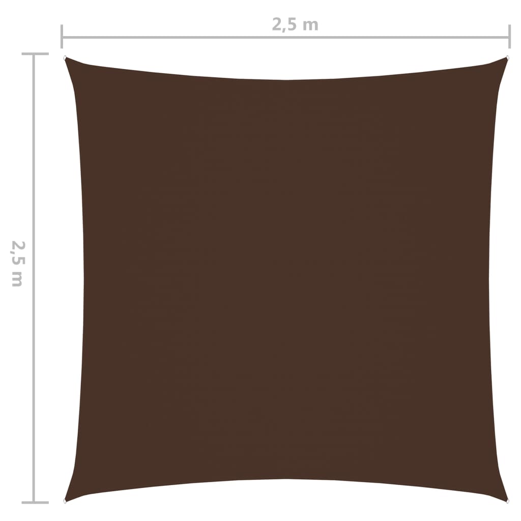 vidaXL Solsegel oxfordtyg fyrkantigt 2,5x2,5 m brun