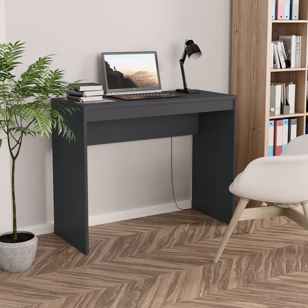 vidaXL Skrivbord grå 90x40x72 cm konstruerat trä