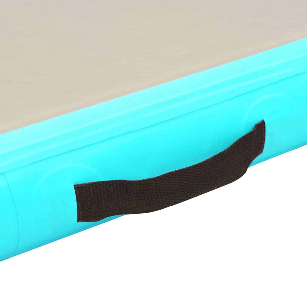 vidaXL Uppblåsbar gymnastikmatta med pump 800x100x10 cm PVC grön