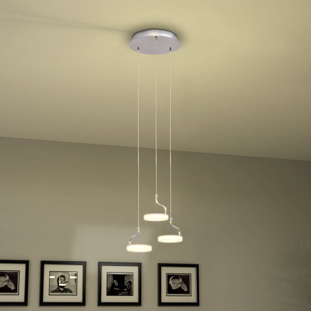 vidaXL LED Taklampa med 3 lampor varmvit