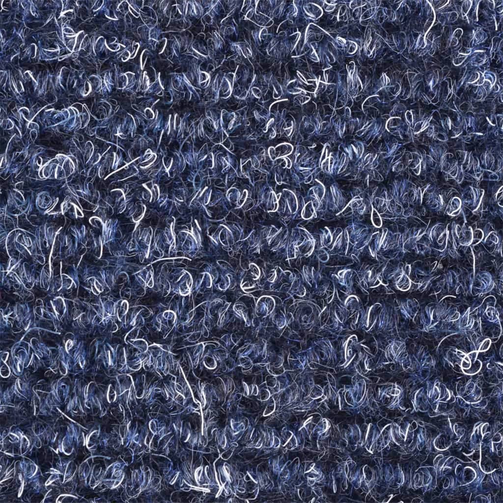 vidaXL Trappstegsmattor självhäftande 10 st blå 56x17x3 cm brodyr
