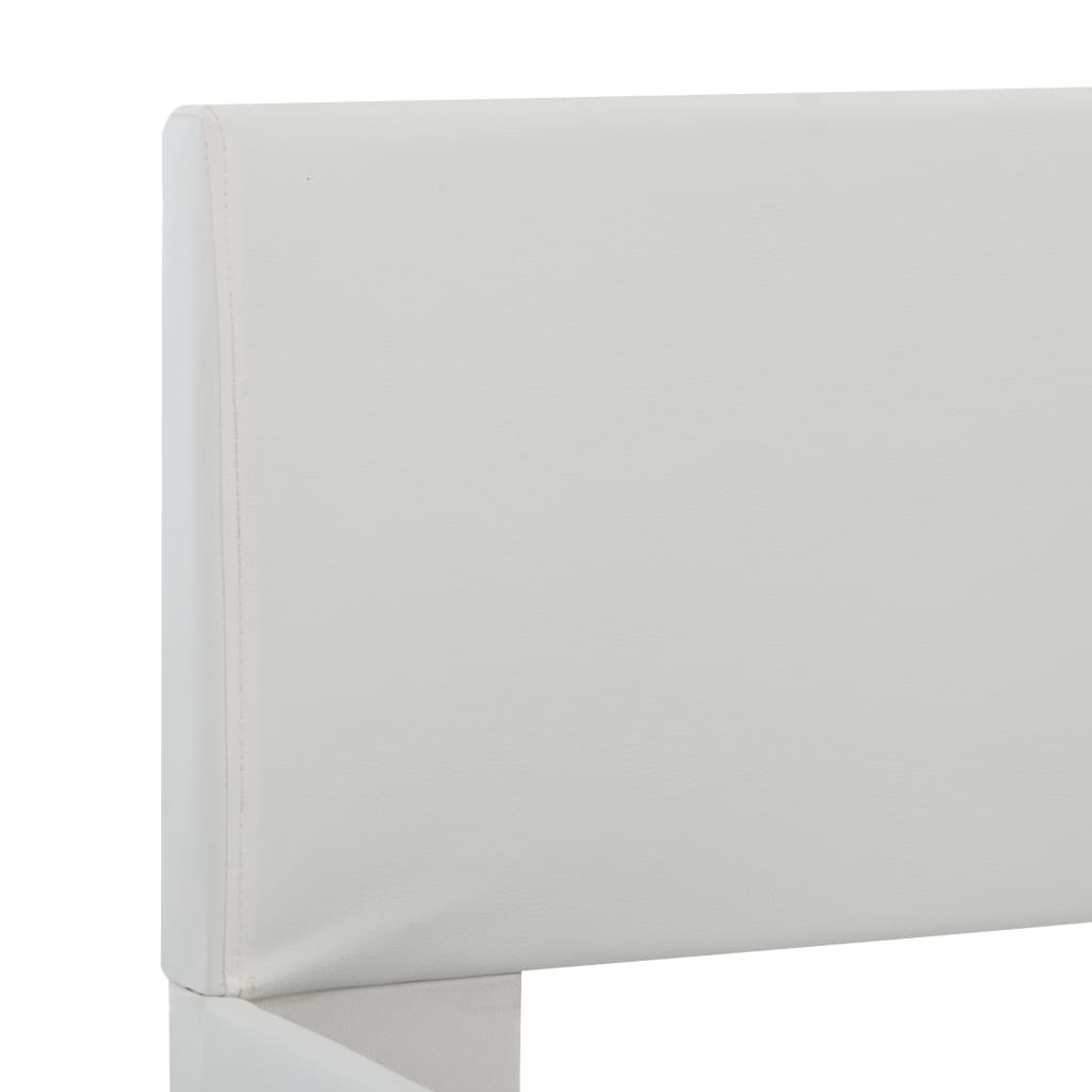 vidaXL Sängram med LED vit konstläder 160x200 cm
