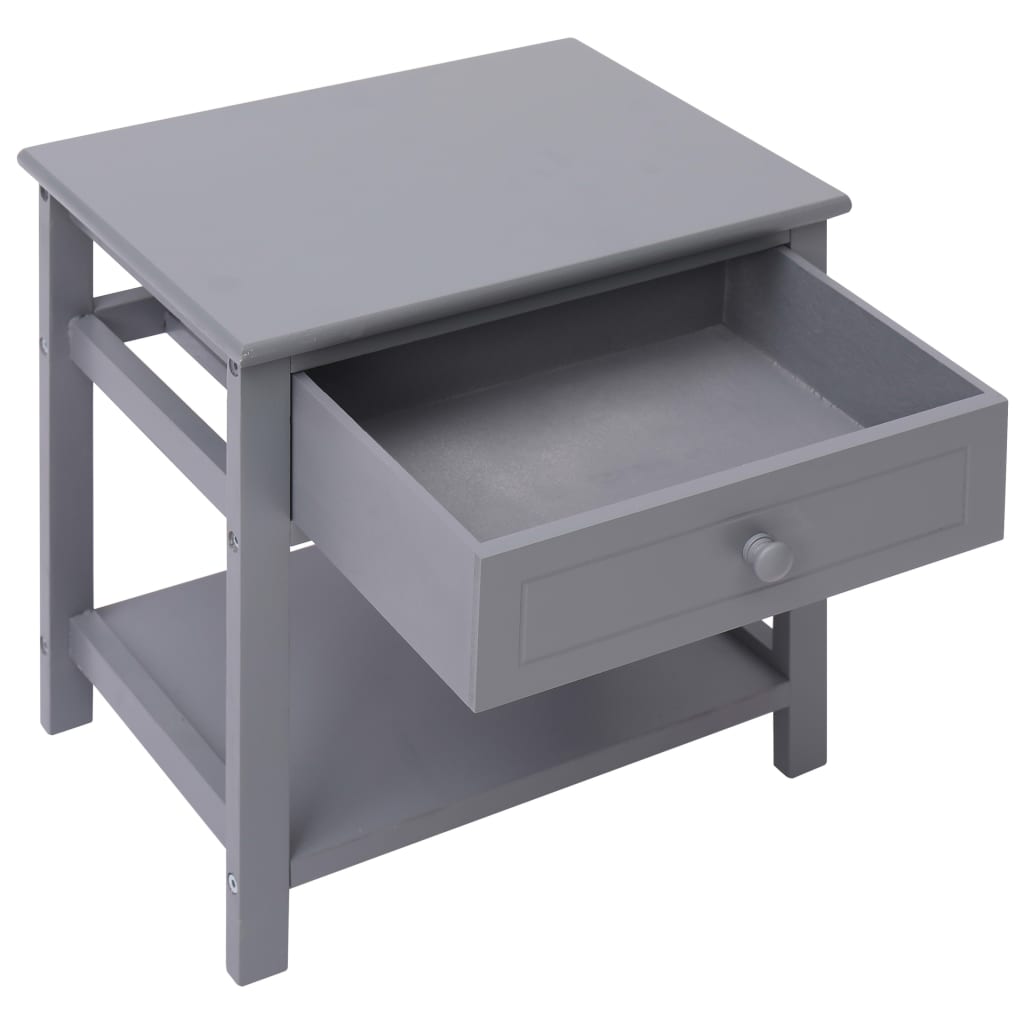 vidaXL Sängbord 2 st grå 40x29x42 cm paulownia