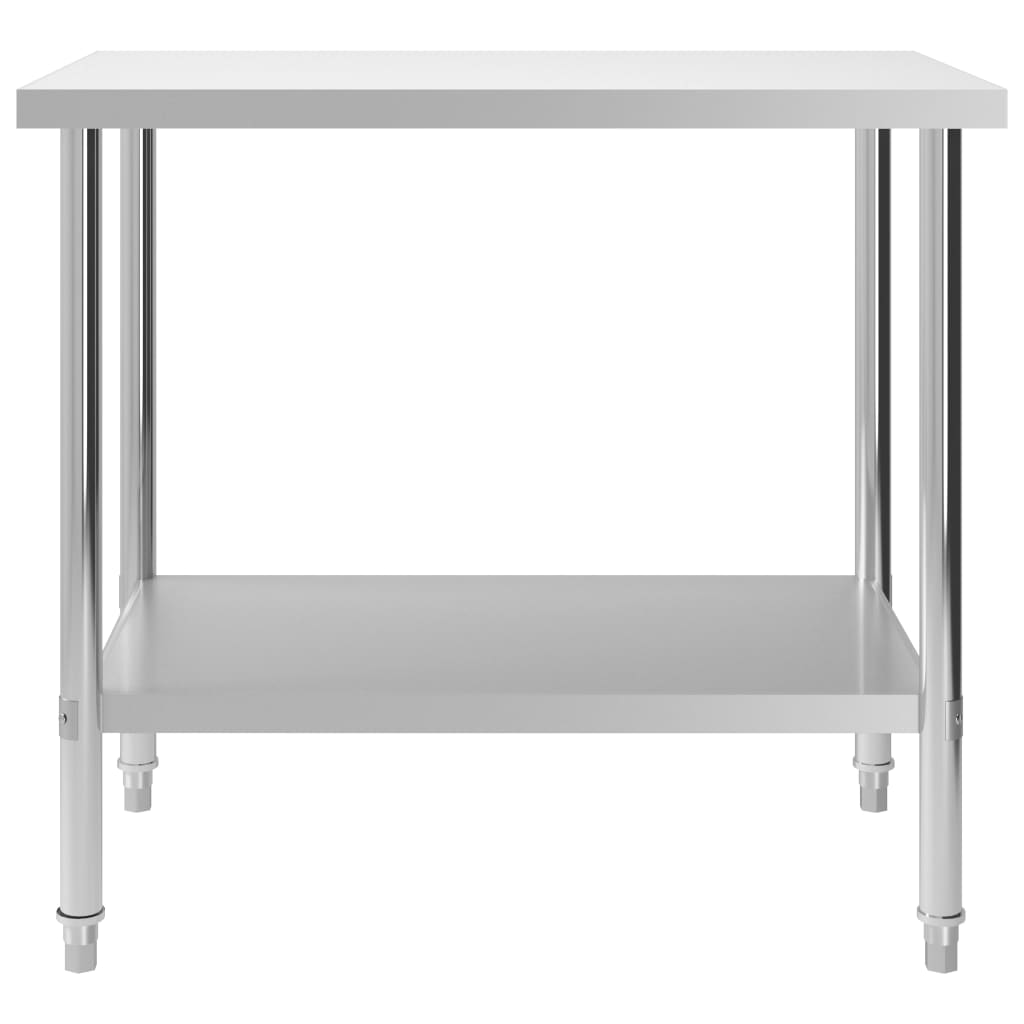 vidaXL Arbetsbord 100x60x85 cm rostfritt stål