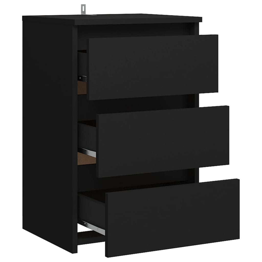 vidaXL Sängbord svart 40x35x62,5 cm konstruerat trä