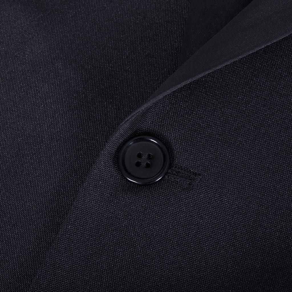 130822 vidaXL Men's Two Piece Black Tie Dinner Suit/Smoking Tuxedo Size 46 Black