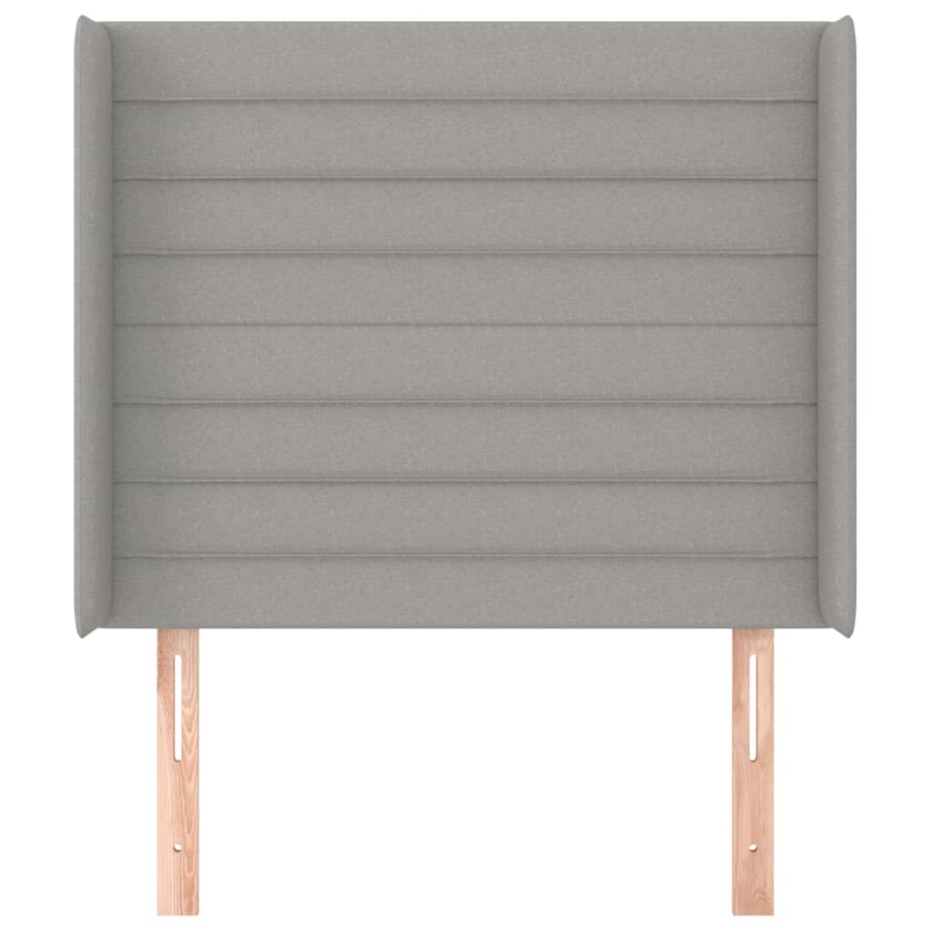 vidaXL Sänggavel med kanter ljusgrå 83x16x118/128 cm tyg