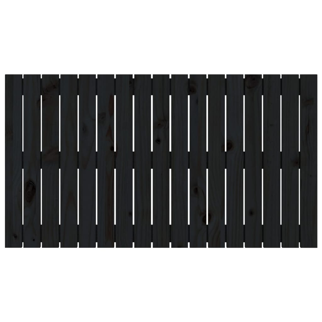 vidaXL Väggmonterad huvudgavel svart 108x3x60 cm massiv furu