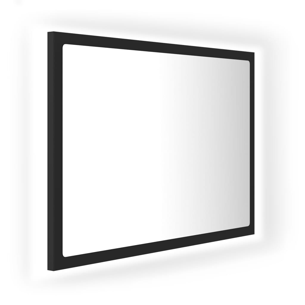 vidaXL Badrumsspegel med LED grå 60x8,5x37 cm akryl