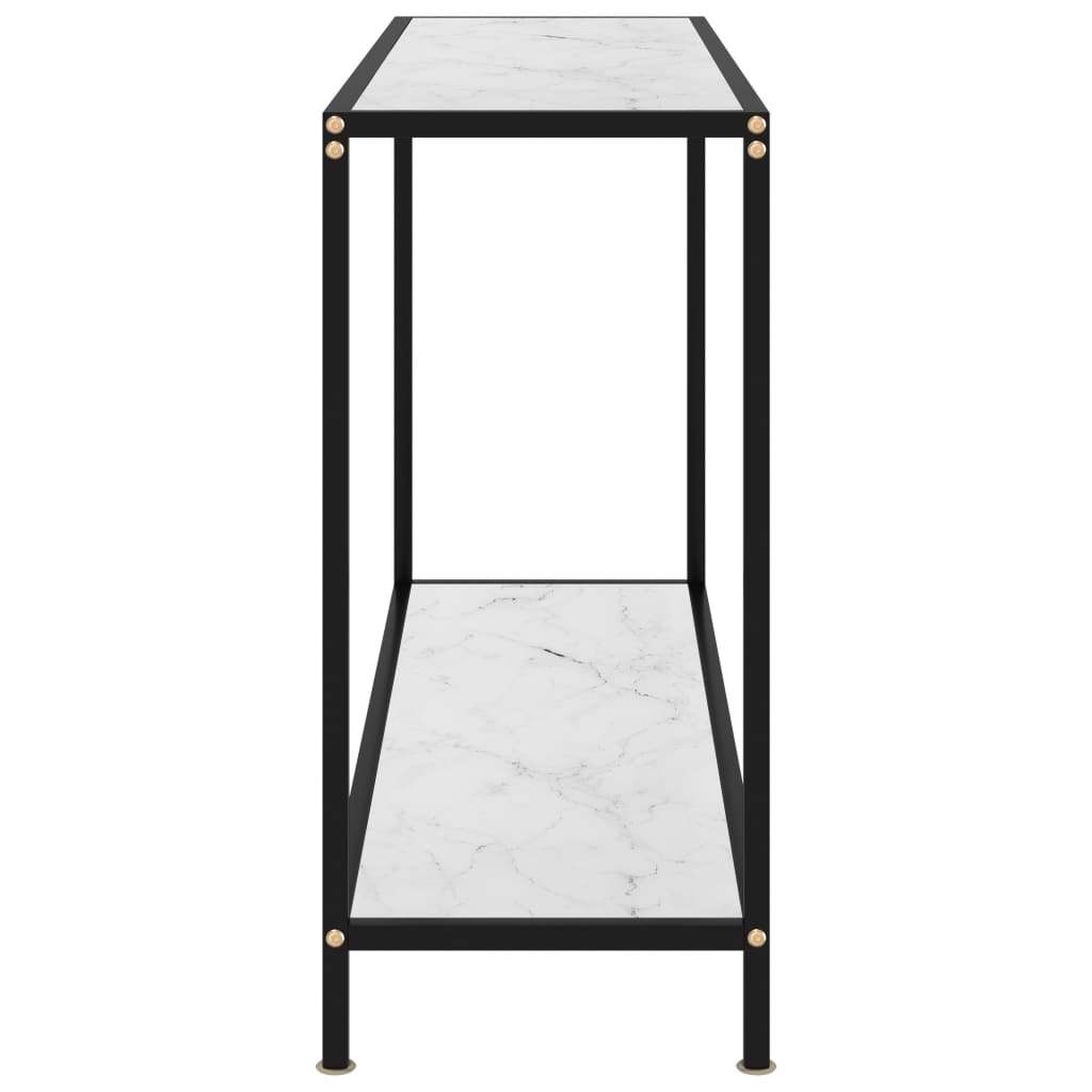 vidaXL Konsolbord vit 120x35x75 cm härdat glas