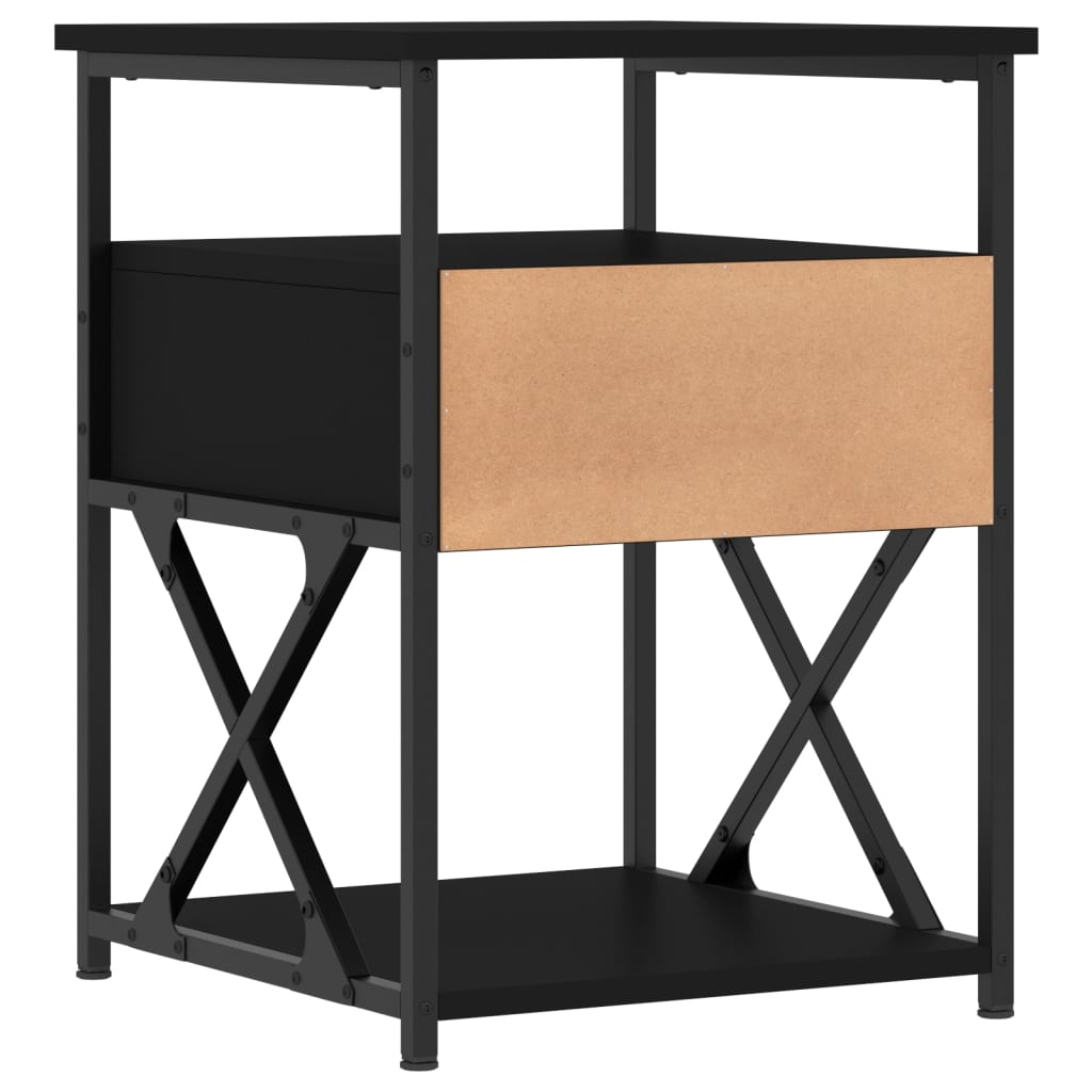 vidaXL Sängbord svart 40x42x55 cm konstruerat trä