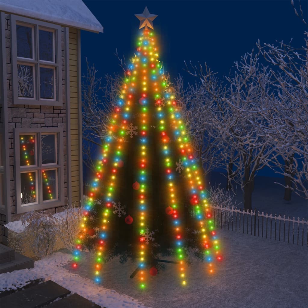 vidaXL Julgransbelysning 500 cm med 500 lysdioder färgglad inne/ute