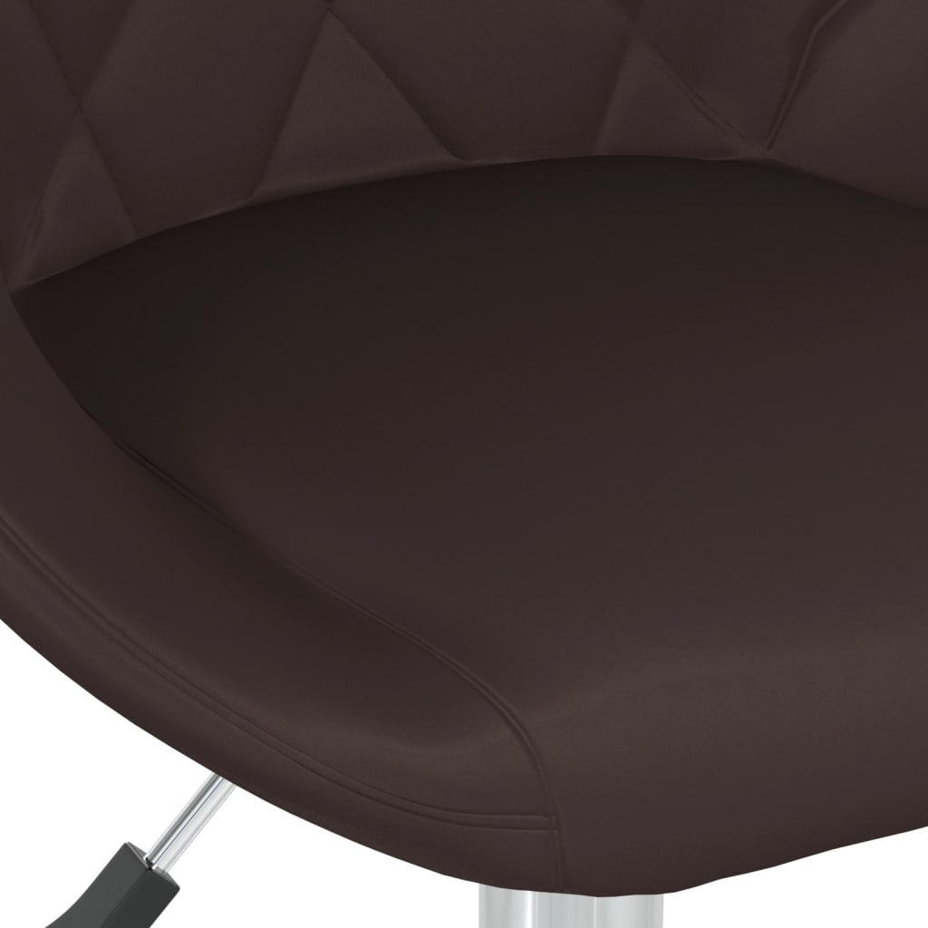 vidaXL Snurrbar matstol brun konstläder