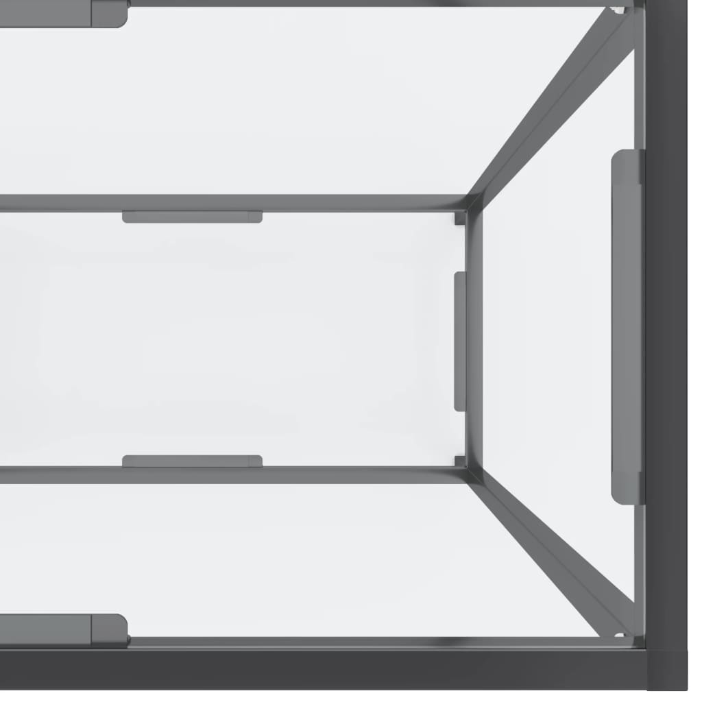 vidaXL Konsolbord transparent 220x35x75,5 cm härdat glas