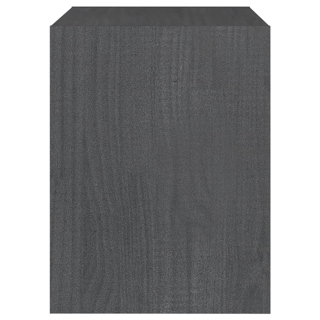 vidaXL Sängbord grå 40x30,5x40 cm massiv furu