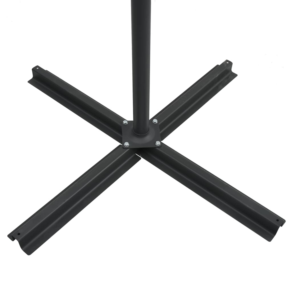 vidaXL Frihängande parasoll med LED och stålstång 250x250 cm svart