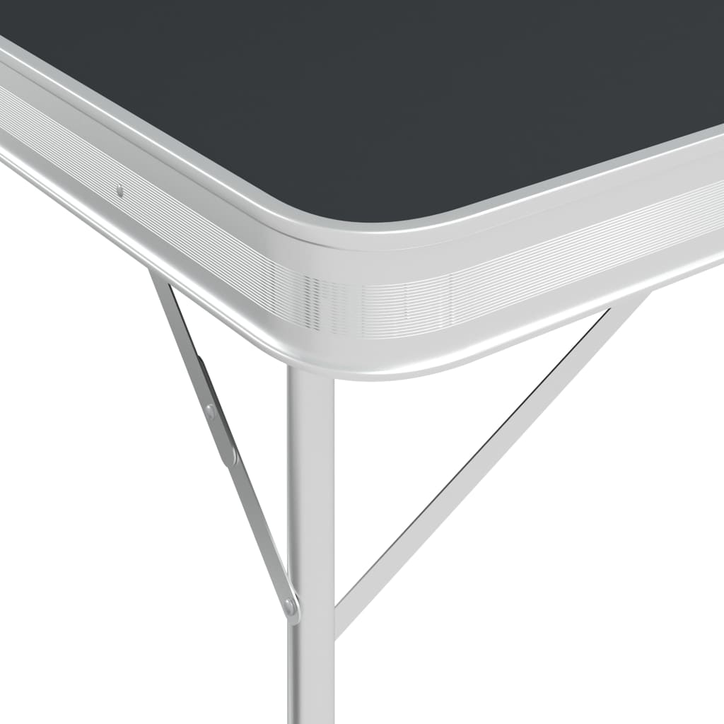 vidaXL Hopfällbart campingbord med 2 bänkar aluminium grå