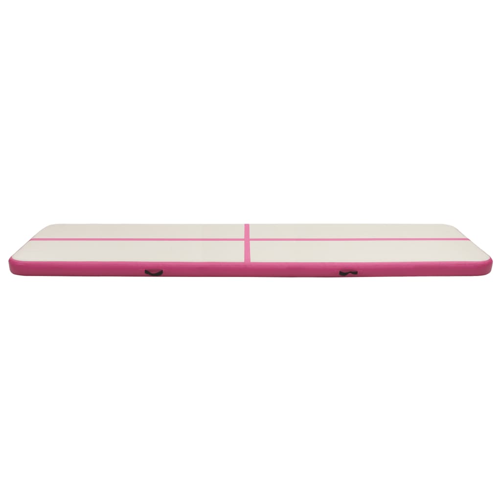 vidaXL Uppblåsbar gymnastikmatta med pump 600x100x20 cm PVC rosa