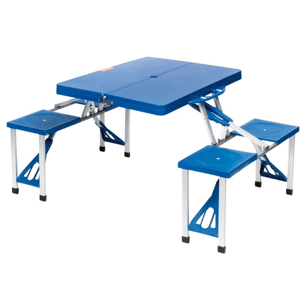 Bo-Camp Picknickbord-set Basic blå stål 1404374