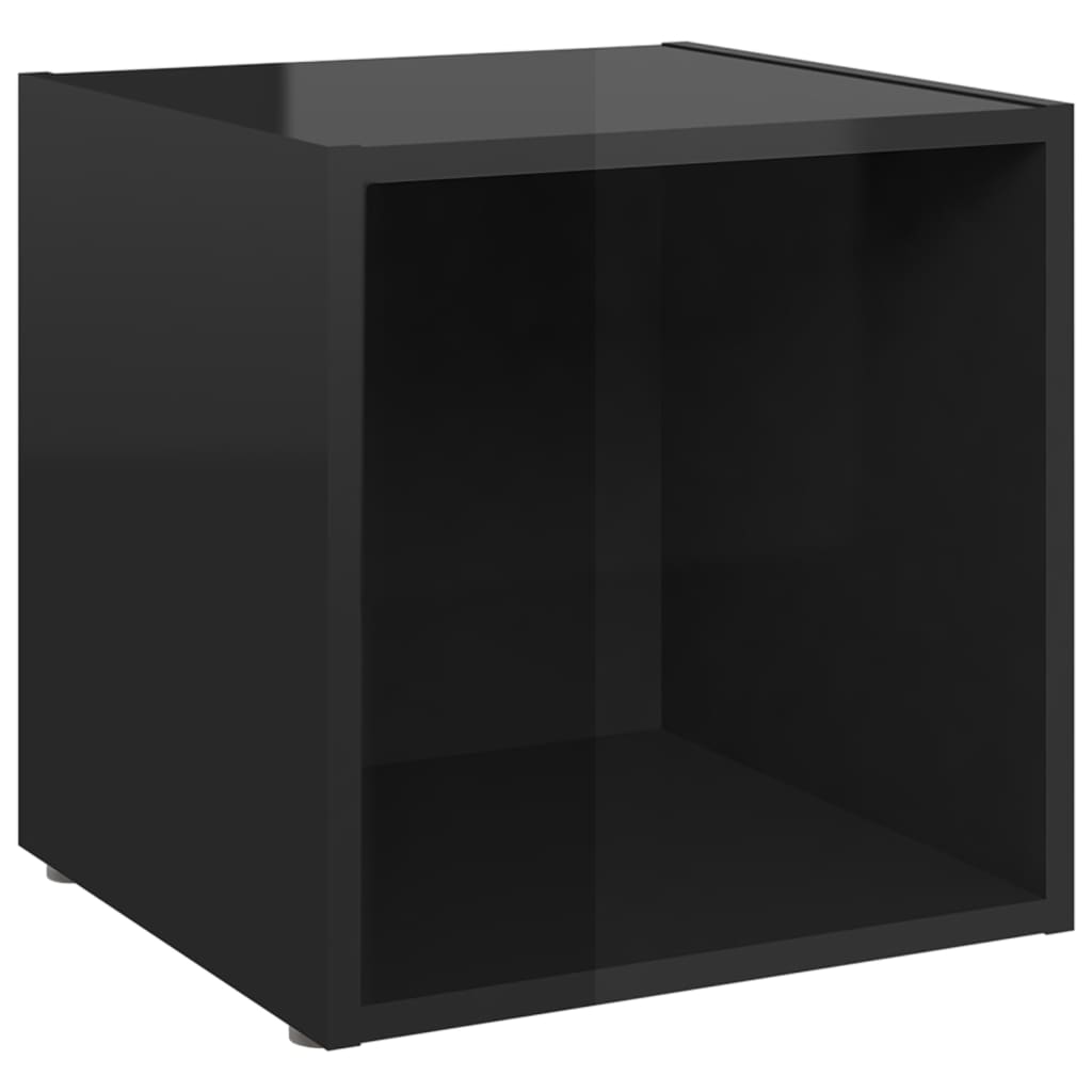 vidaXL TV-bänk 4 st svart högglans 37x35x37 cm konstruerat trä