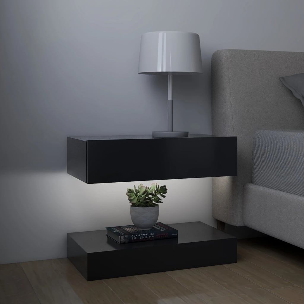 vidaXL Sängbord 2 st grå 60x35 cm konstruerat trä