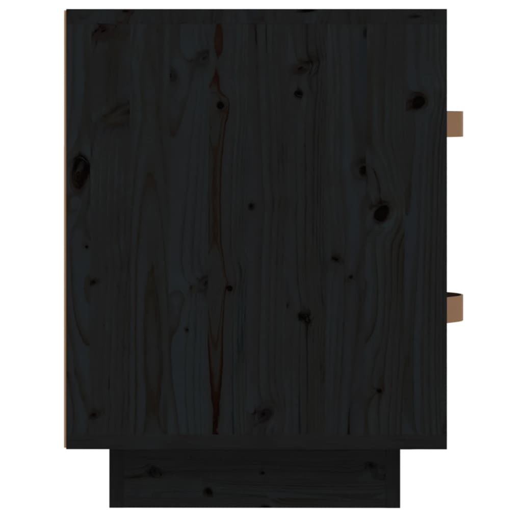 vidaXL Sängbord 2 st svart 40x34x45 cm massiv furu
