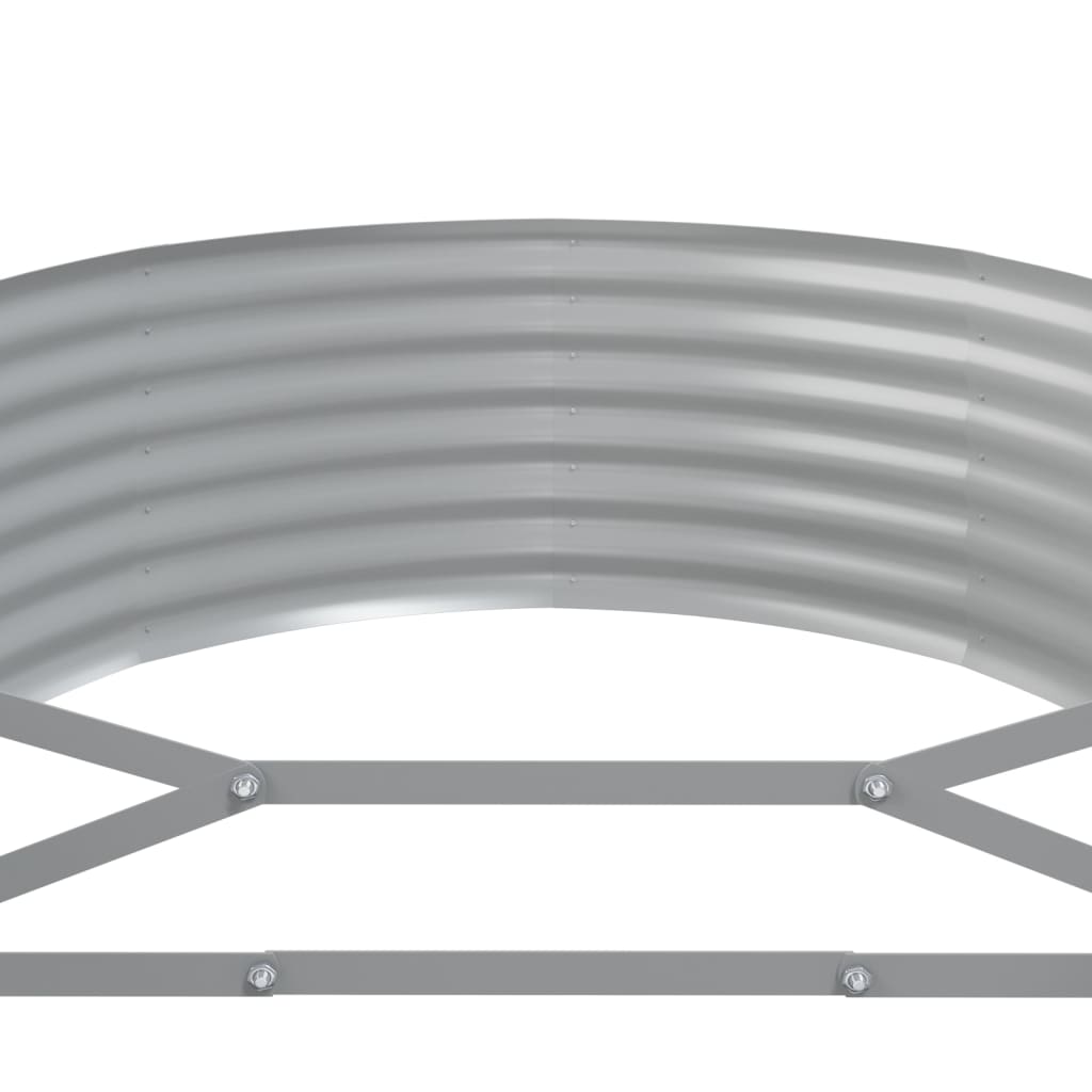 vidaXL Odlingslåda pulverlackerat stål 175x100x36 cm grå