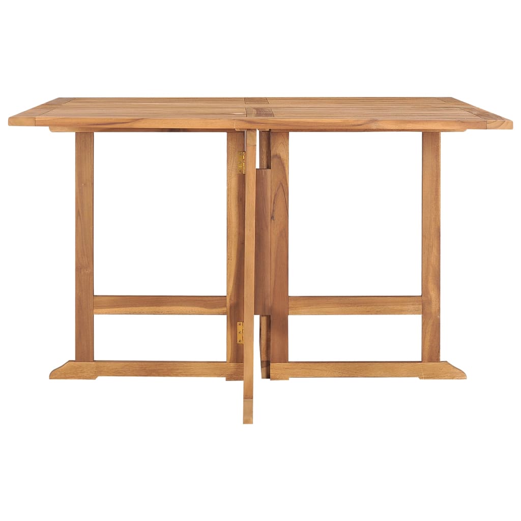 vidaXL Hopfällbart matbord för trädgården 110x110x75 cm massiv teak