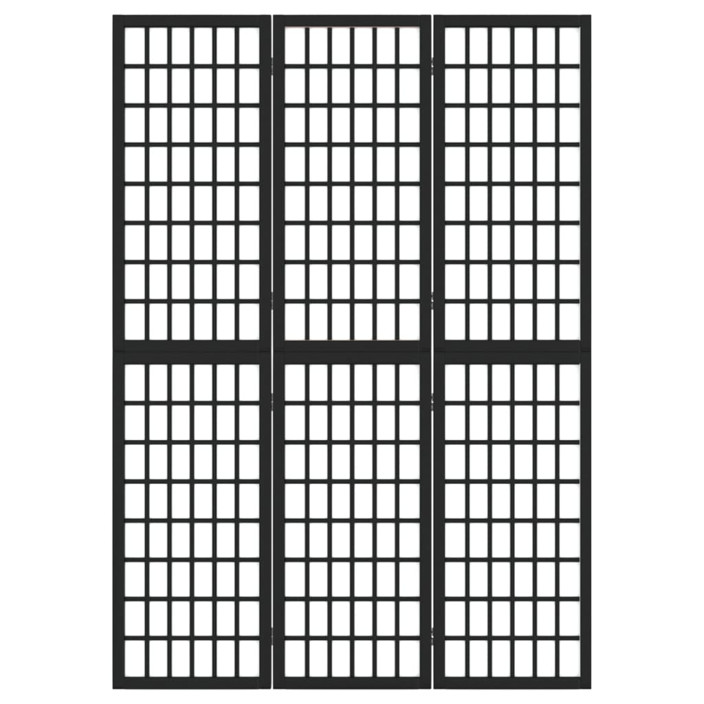 vidaXL Rumsavdelare med 3 paneler japansk stil 120x170 cm svart
