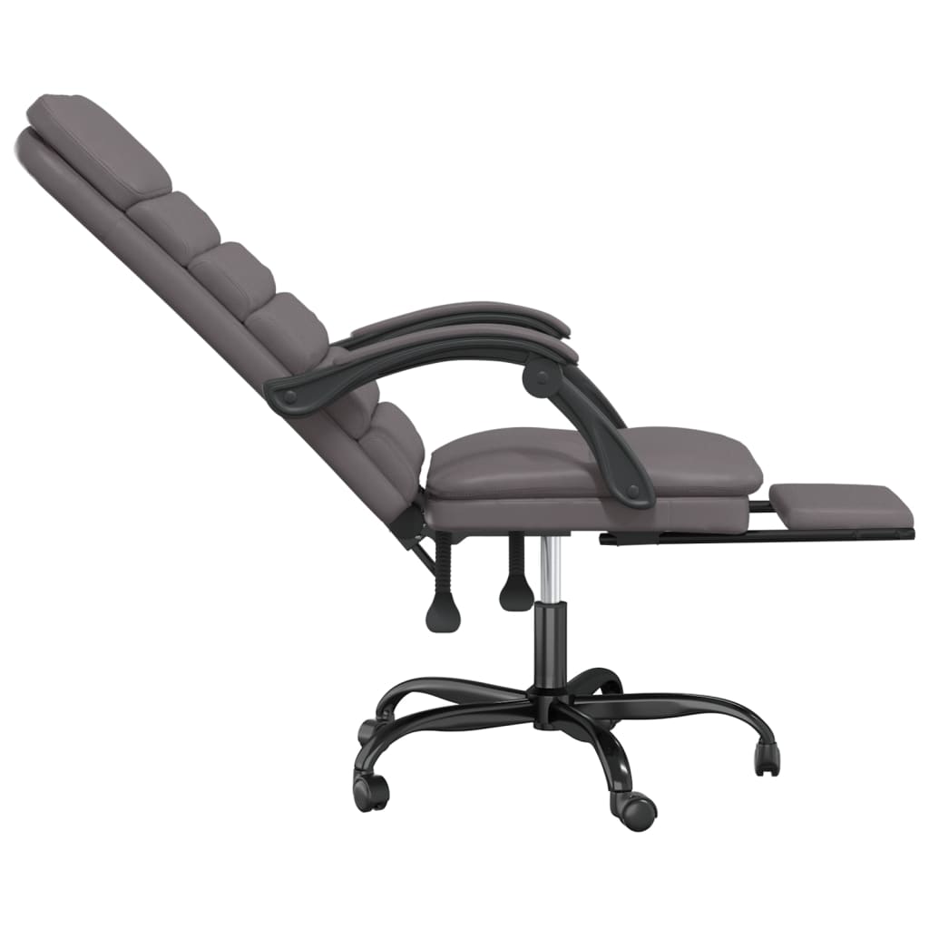 vidaXL Kontorsstol med massage grå konstläder