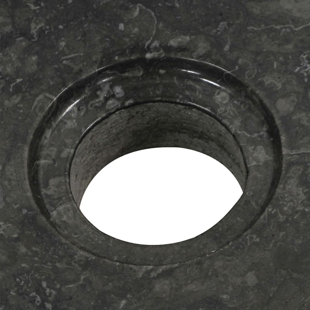 vidaXL Badrumsunderskåp teak med handfat marmor svart