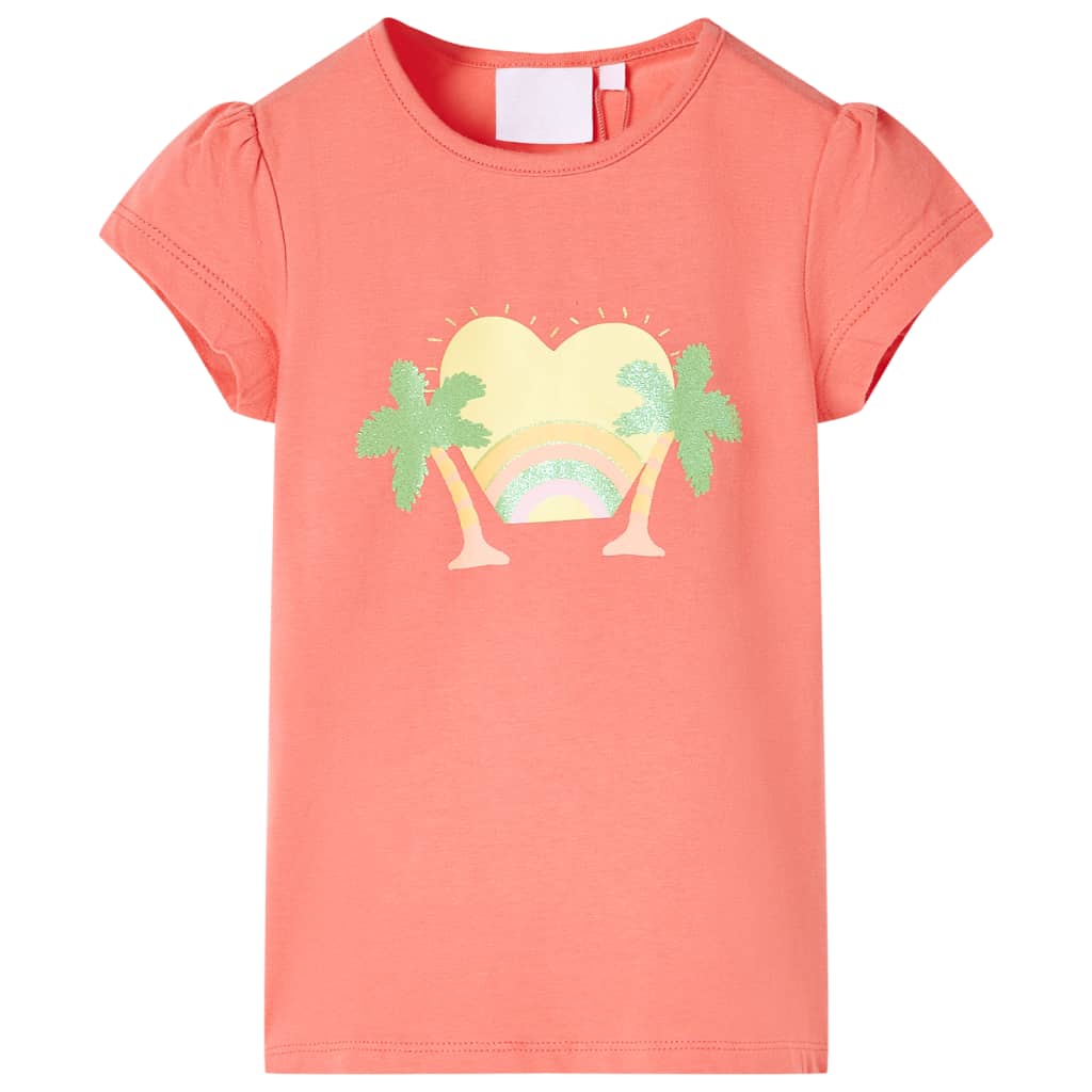 T-shirt för barn korallröd 92