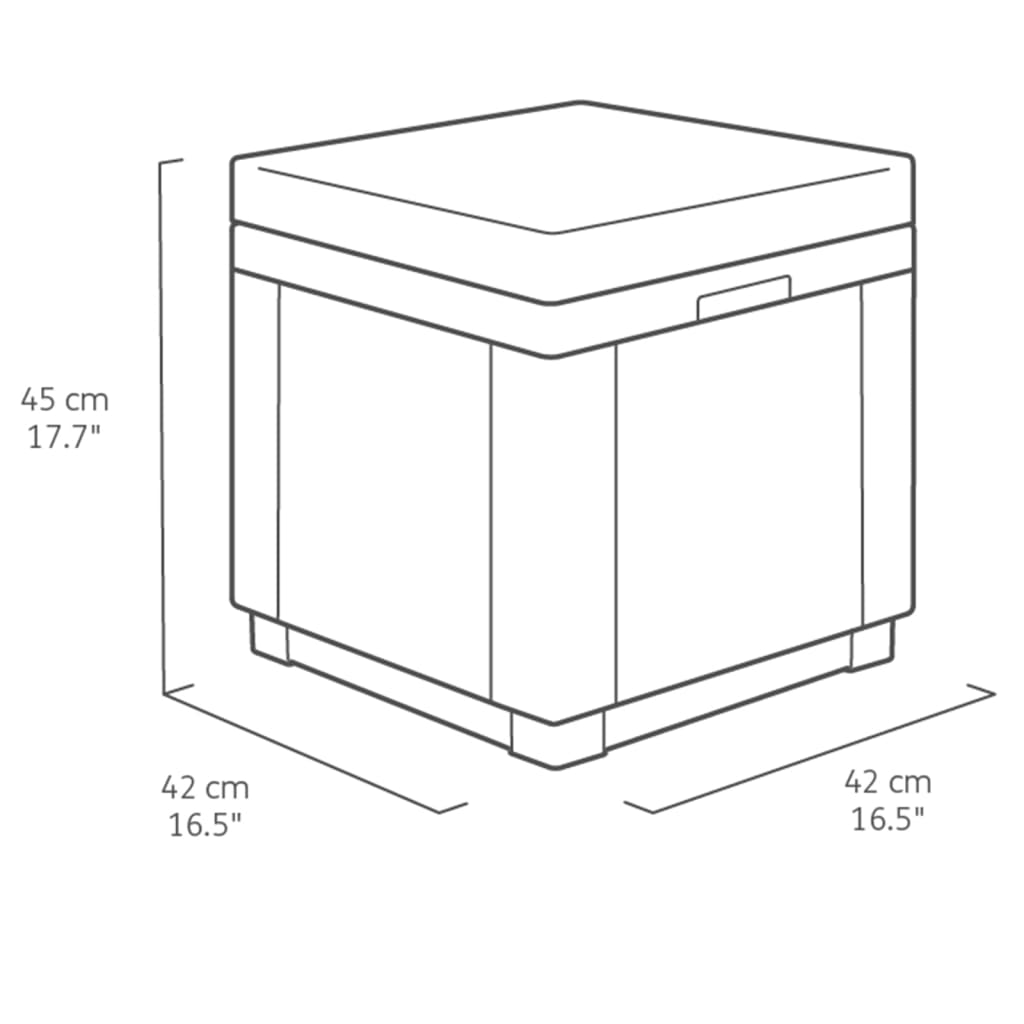 Allibert Cube Förvaringspuff grafit 213785