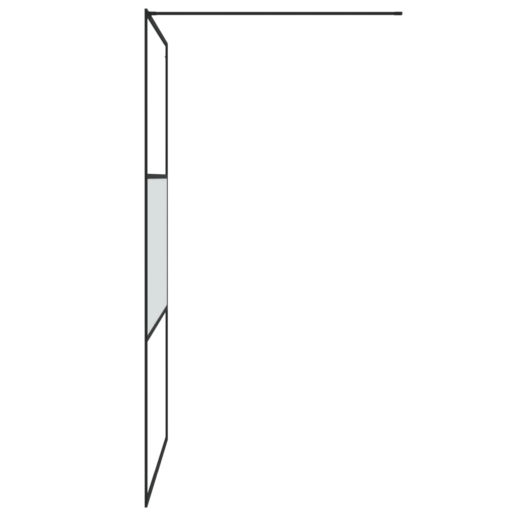 vidaXL Duschvägg svart 115x195 cm halvfrostat ESG-glas