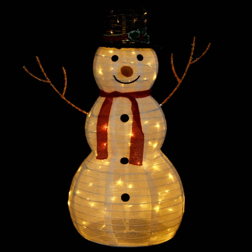 vidaXL Dekorativ julgran med LED lyxigt tyg 90 cm