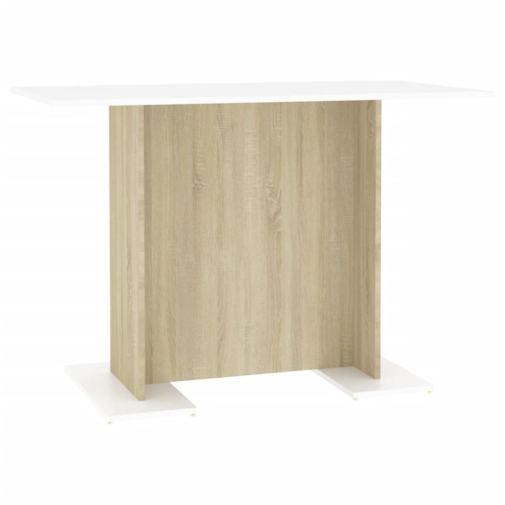 vidaXL Matbord vit och sonoma-ek 110x60x75 cm konstruerat trä