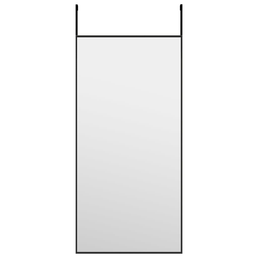 vidaXL Dörrspegel svart 30x60 cm glas och aluminium