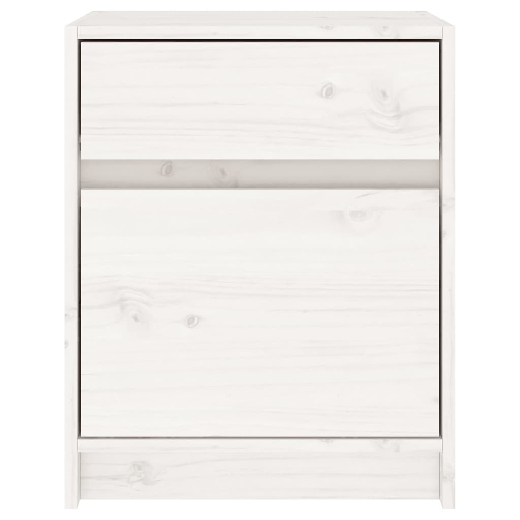 vidaXL Sängbord 2 st vit 40x31x50 cm massivt furu