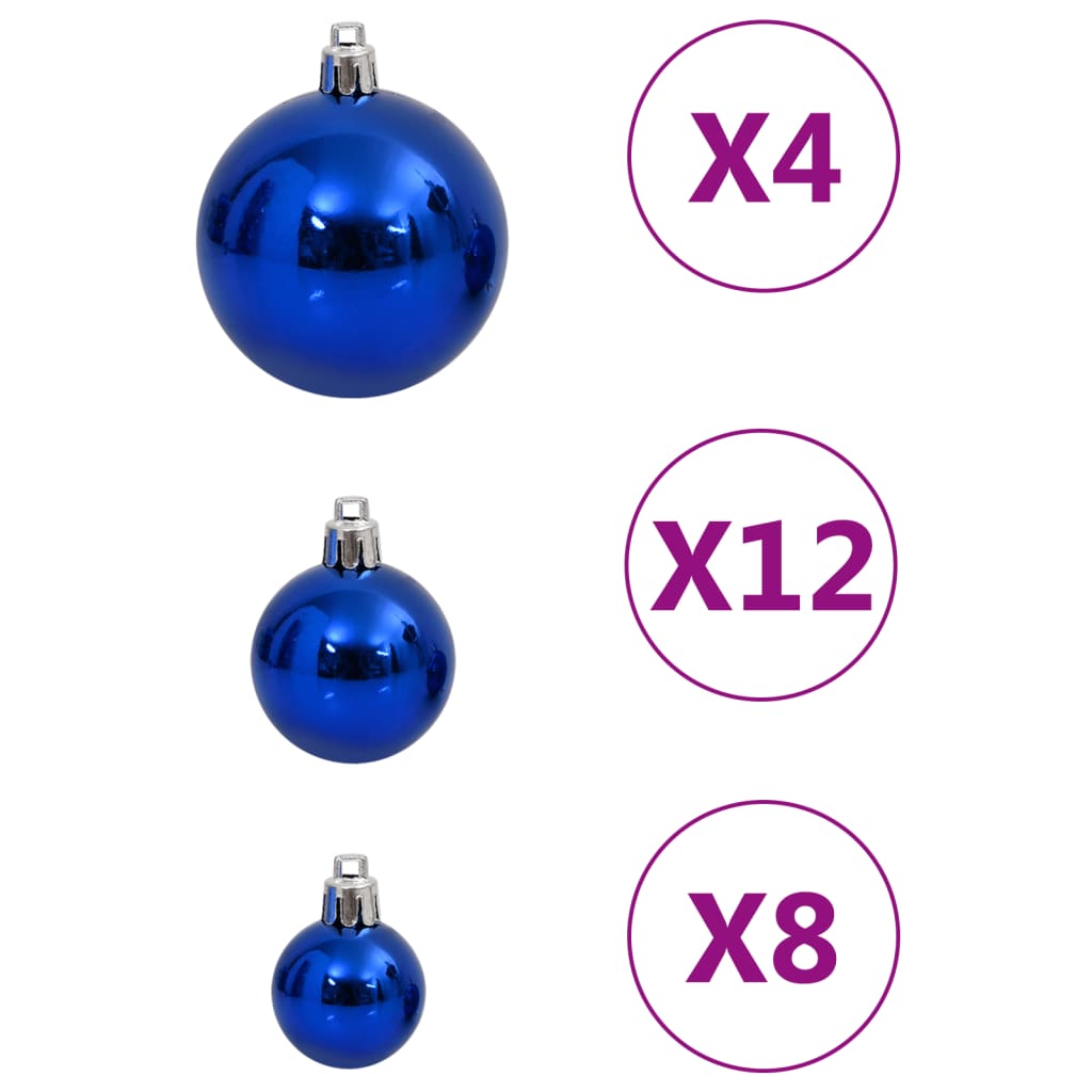 vidaXL Julgranskulor 111 delar blå polystyren