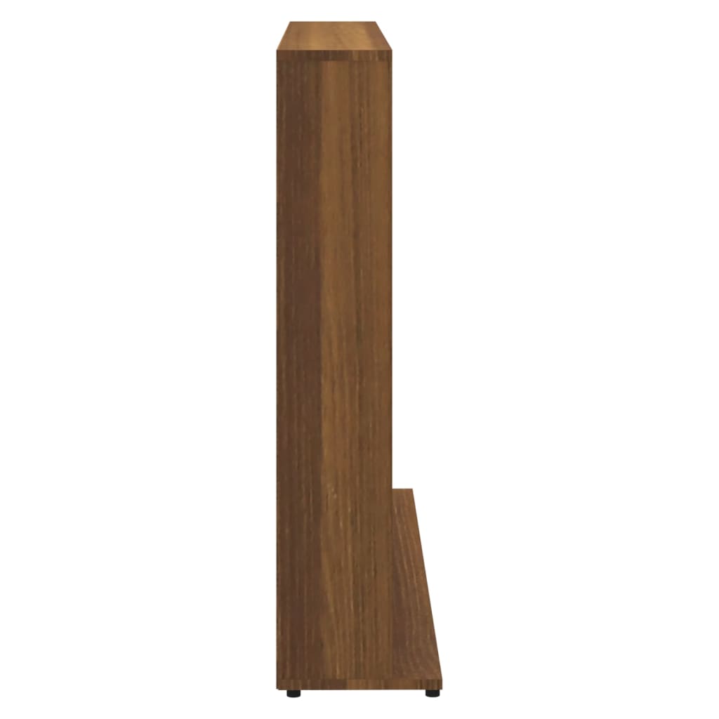 vidaXL CD-hylla rökfärgad Brun ek 102x23x89,5 cm konstruerat trä