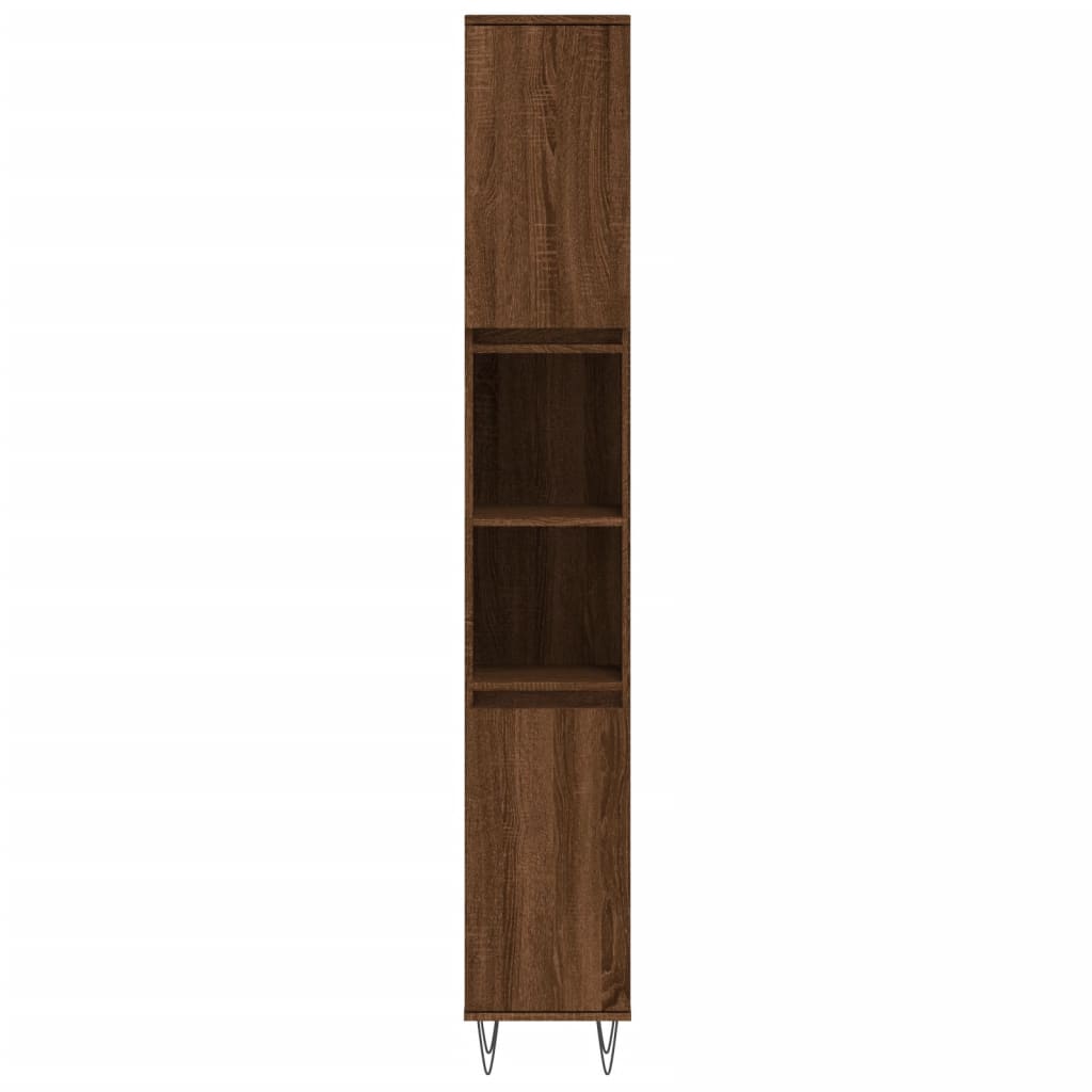vidaXL Badrumsskåp brun ek 30x30x190 cm konstruerat trä