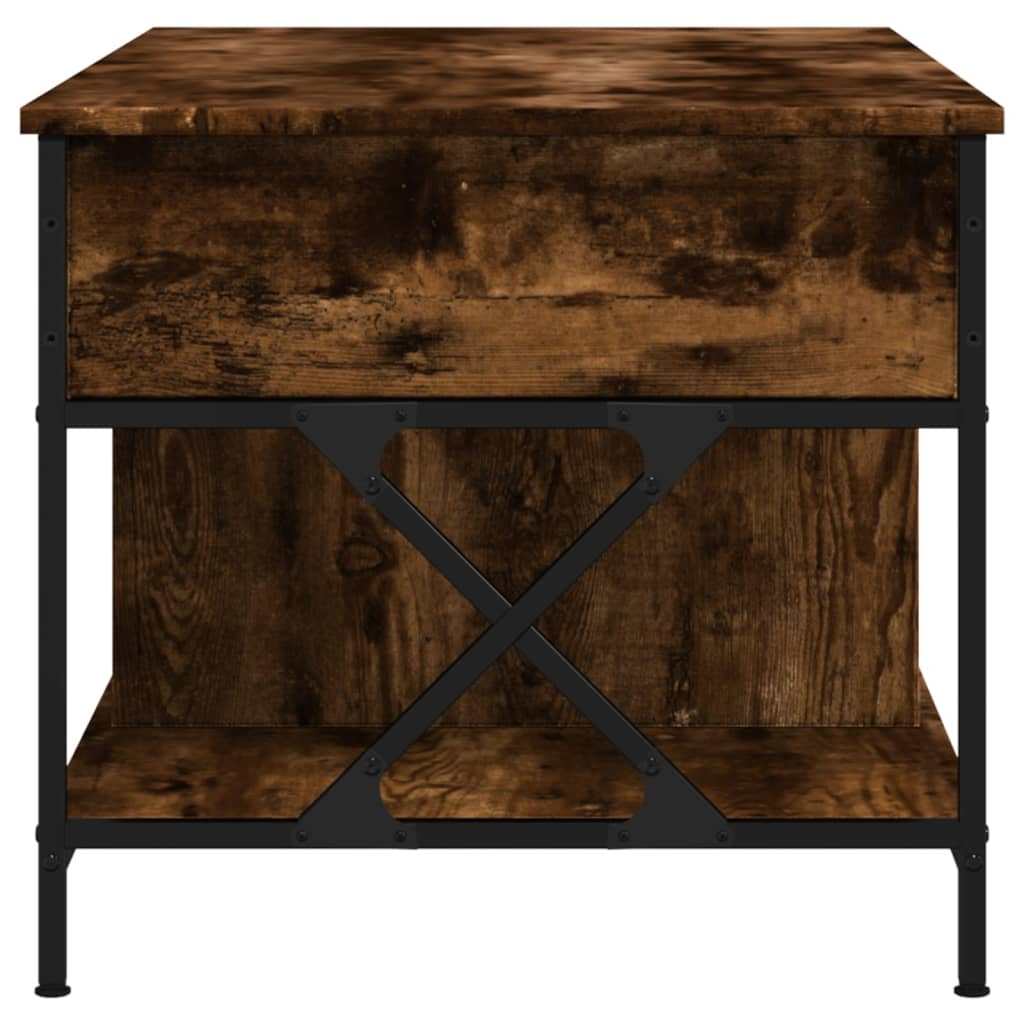 vidaXL Soffbord rökfärgad ek 100x55x50 cm konstruerat trä och metall