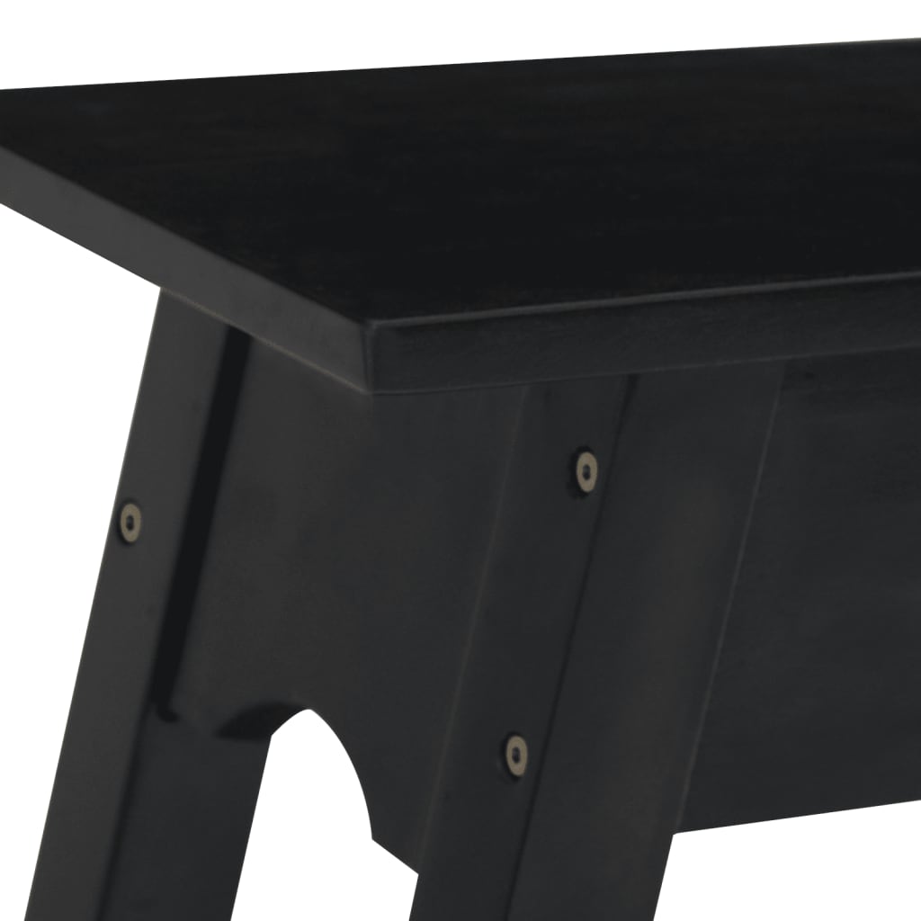 vidaXL Konsolbord svart 110x30x75 cm massiv mahogny