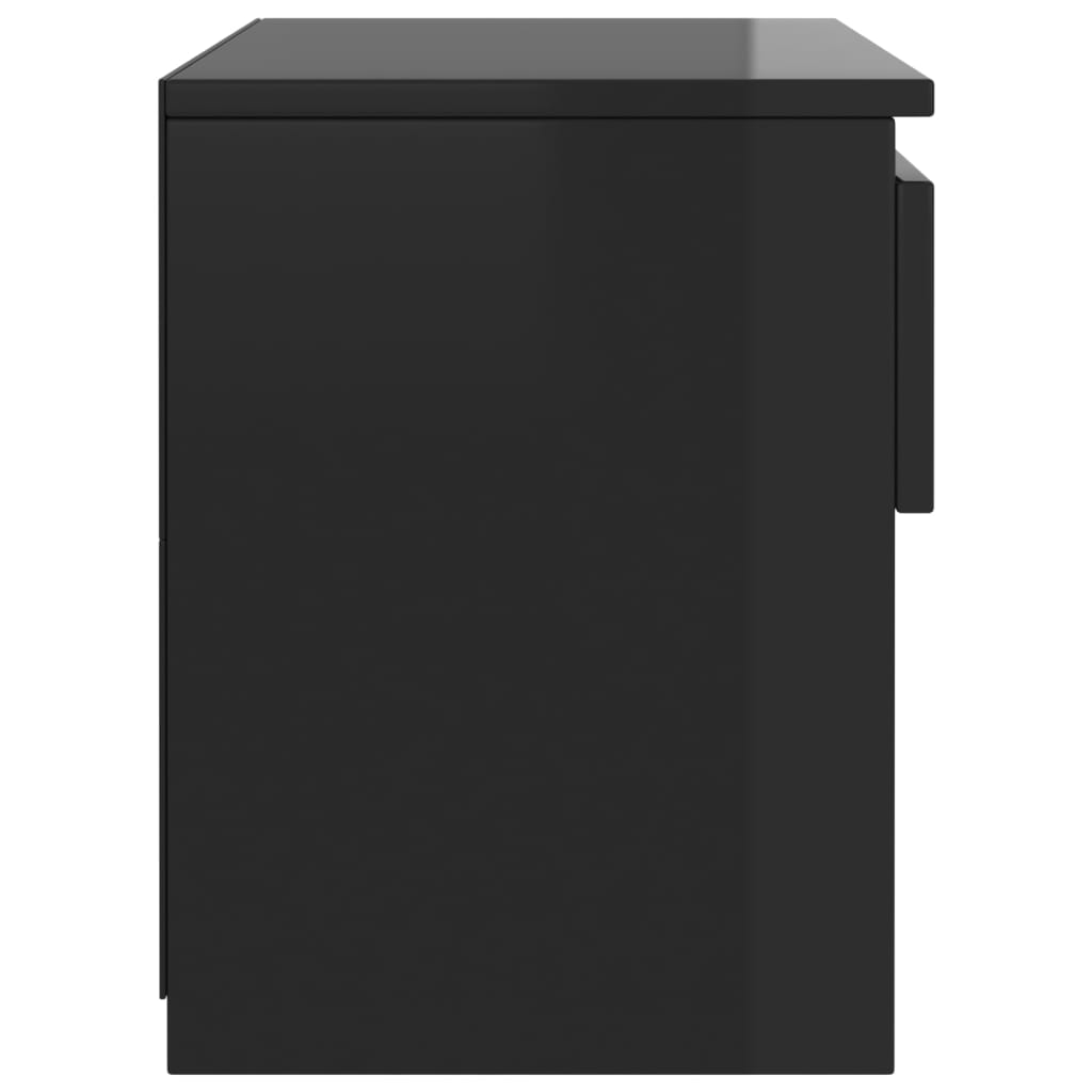 vidaXL Nattduksbord svart högglans 40x30x39 cm spånskiva