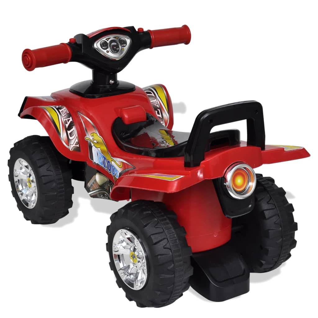 vidaXL Fyrhjuling för barn med ljud och ljus röd