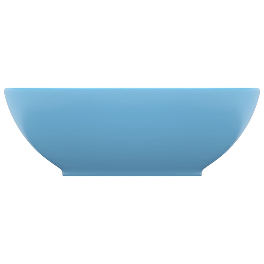 vidaXL Lyxigt ovalt handfat matt ljusblå 40x33 cm keramik
