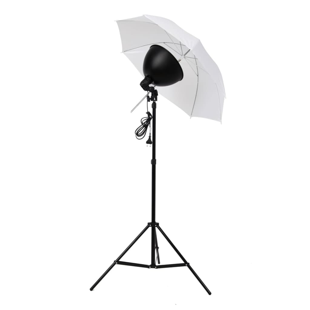 vidaXL Studiobelysning med paraplyer lampskärmar & stativ