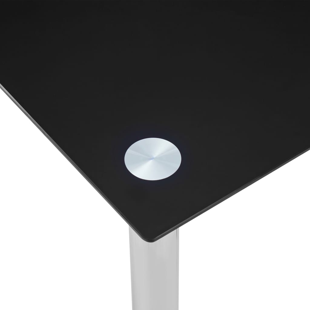 vidaXL Matbord svart 120x60x75 cm härdat glas