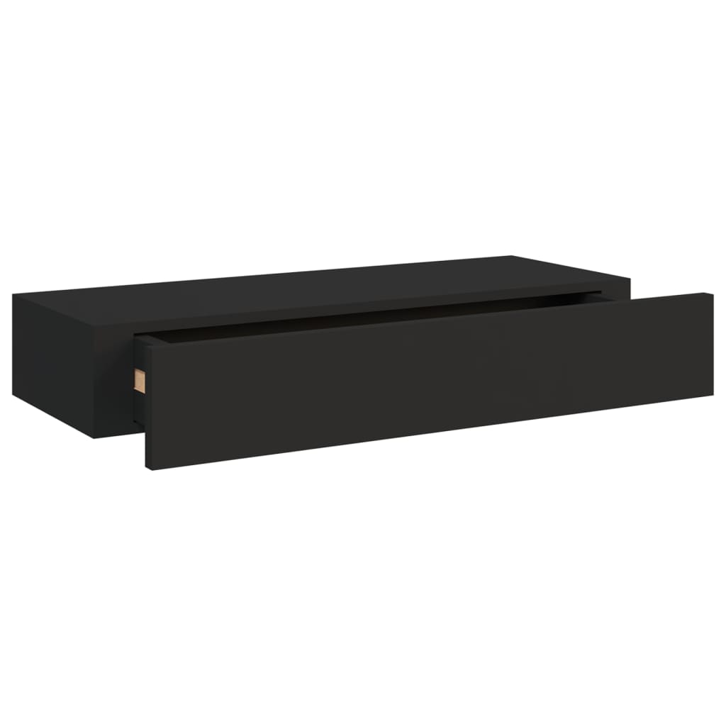 vidaXL Väggmonterad låda svart 60x23,5x10 cm MDF
